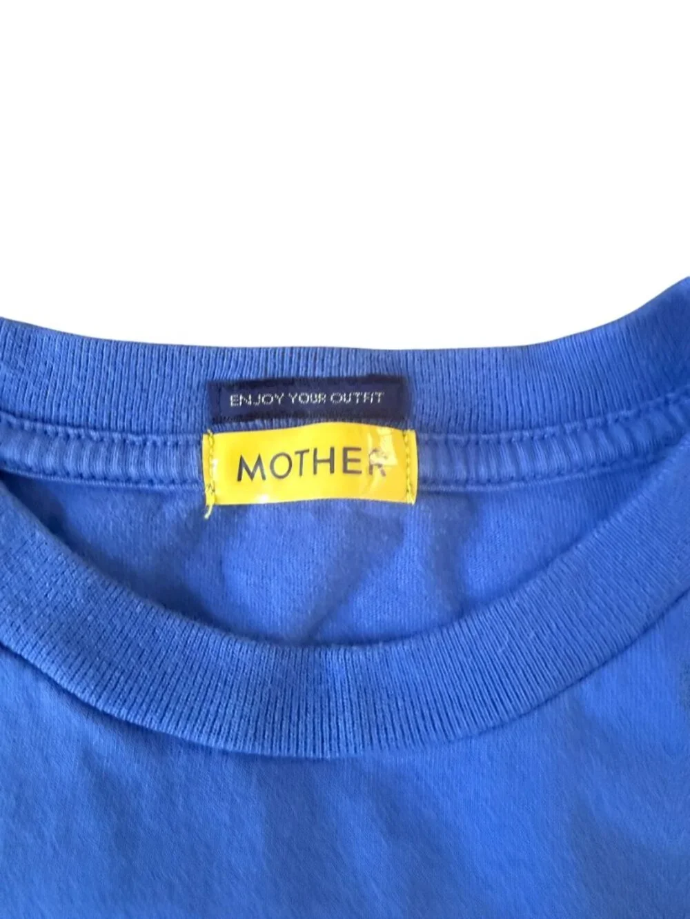 MOTHER The Boxy Goodie Goodie Tee- Mother Flash- S- Blue/Yellow- Short Sleeve - Picture 2 of 6